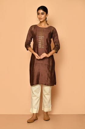 Jasper Handloom cotton silk kurta for women