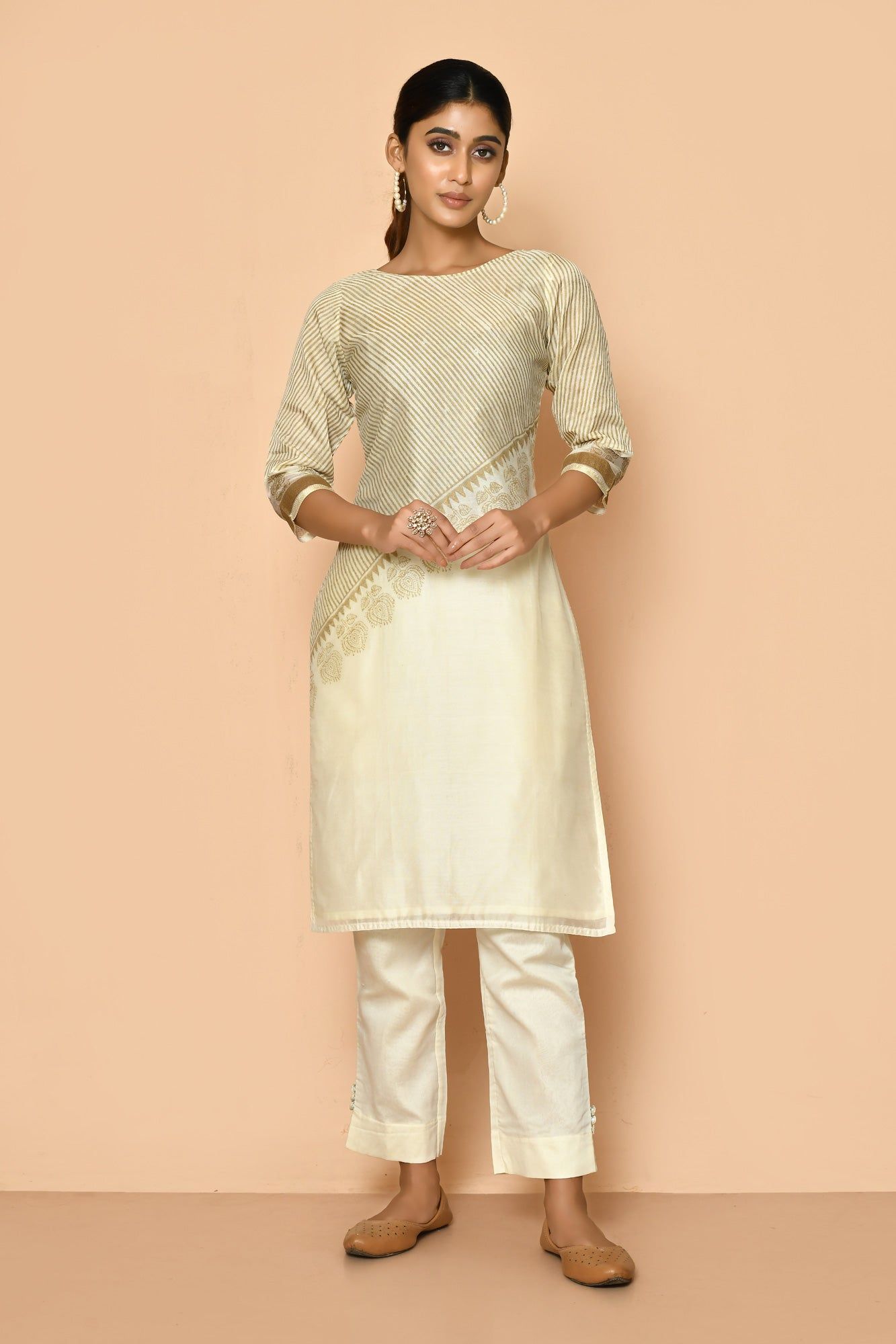 Zeba Handloom maheshwari silk kurta set for women