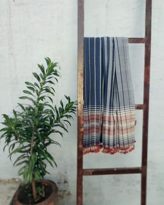 Indigo Stripped Handloom Cotton Stole