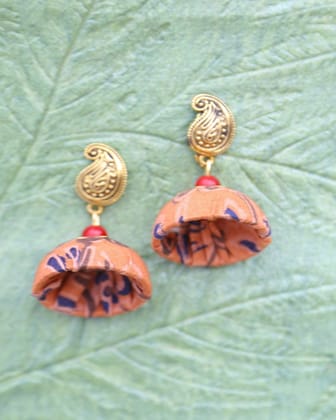 Paisley Orange single jhumka