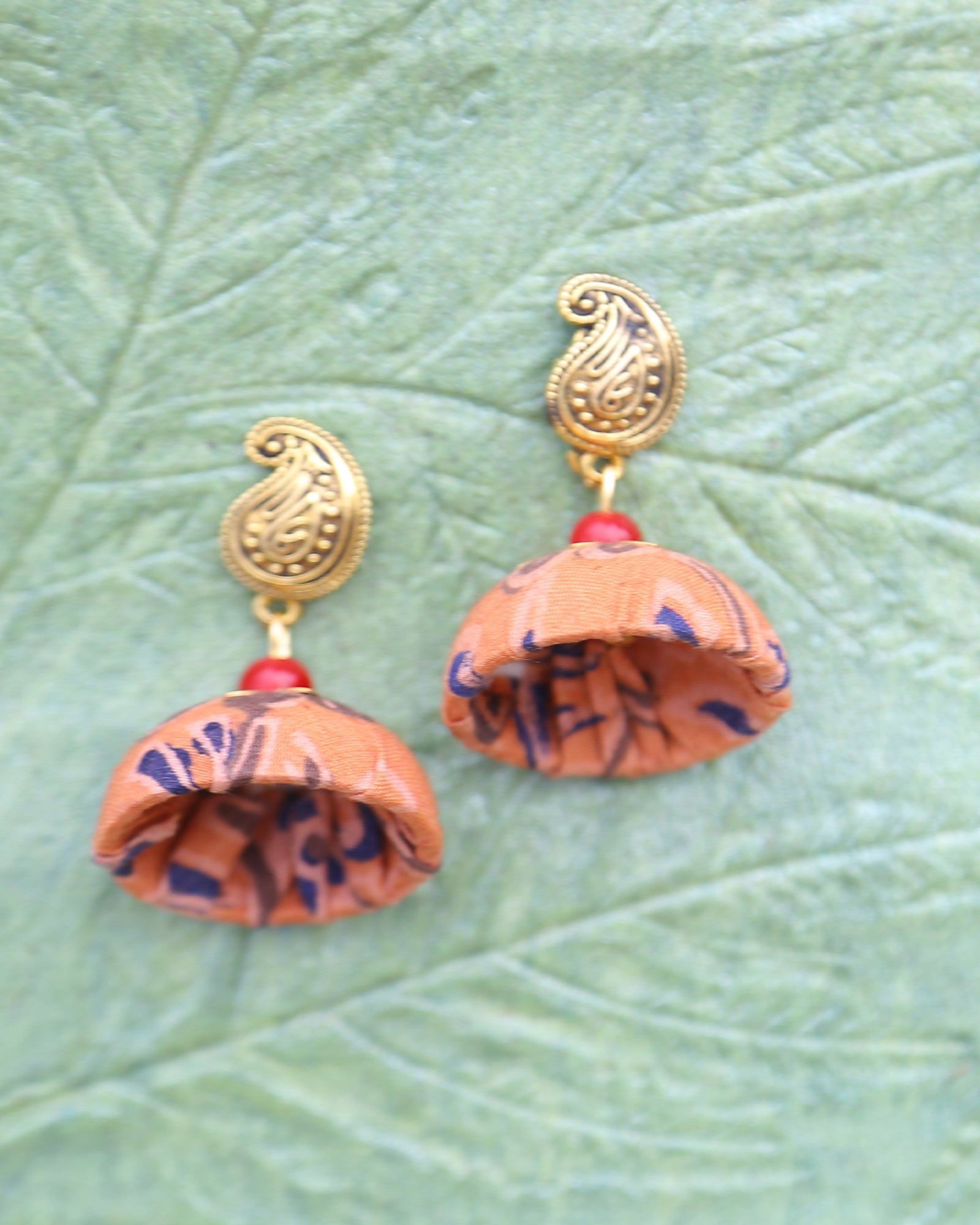 Paisley Orange single jhumka