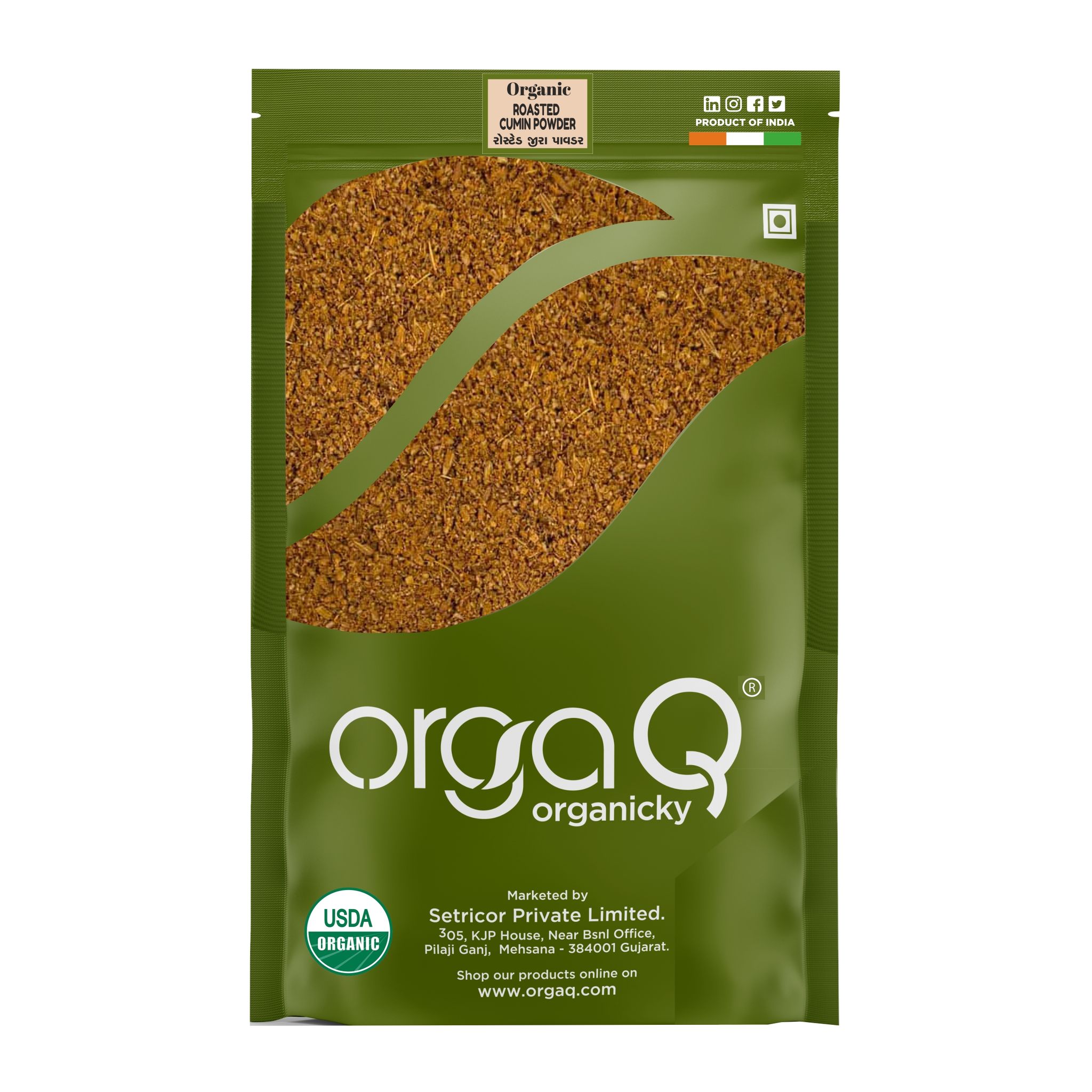 OrgaQ Organicky Organic Roasted Cumin/Jeera Powder