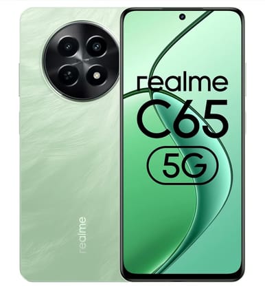 Realme C65 5G (Feather Green, 6GB RAM, 128GB Storage)| Expandable Upto 2TB | Upto 12GB Dynamic RAM | 50MP Rear Camera | 8MP Front Camera| Dimensity 6300 Processor