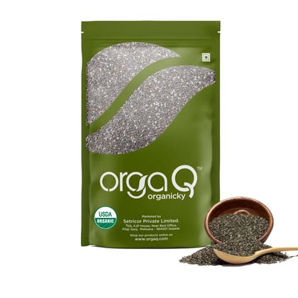 OrgaQ Organicky Organic Unroasted Chia Seeds with Fiber | Weight Management