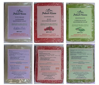 Combo of Soap (Lemongrass Glycerine, Rose Glycerine,Lavender Glycerine)