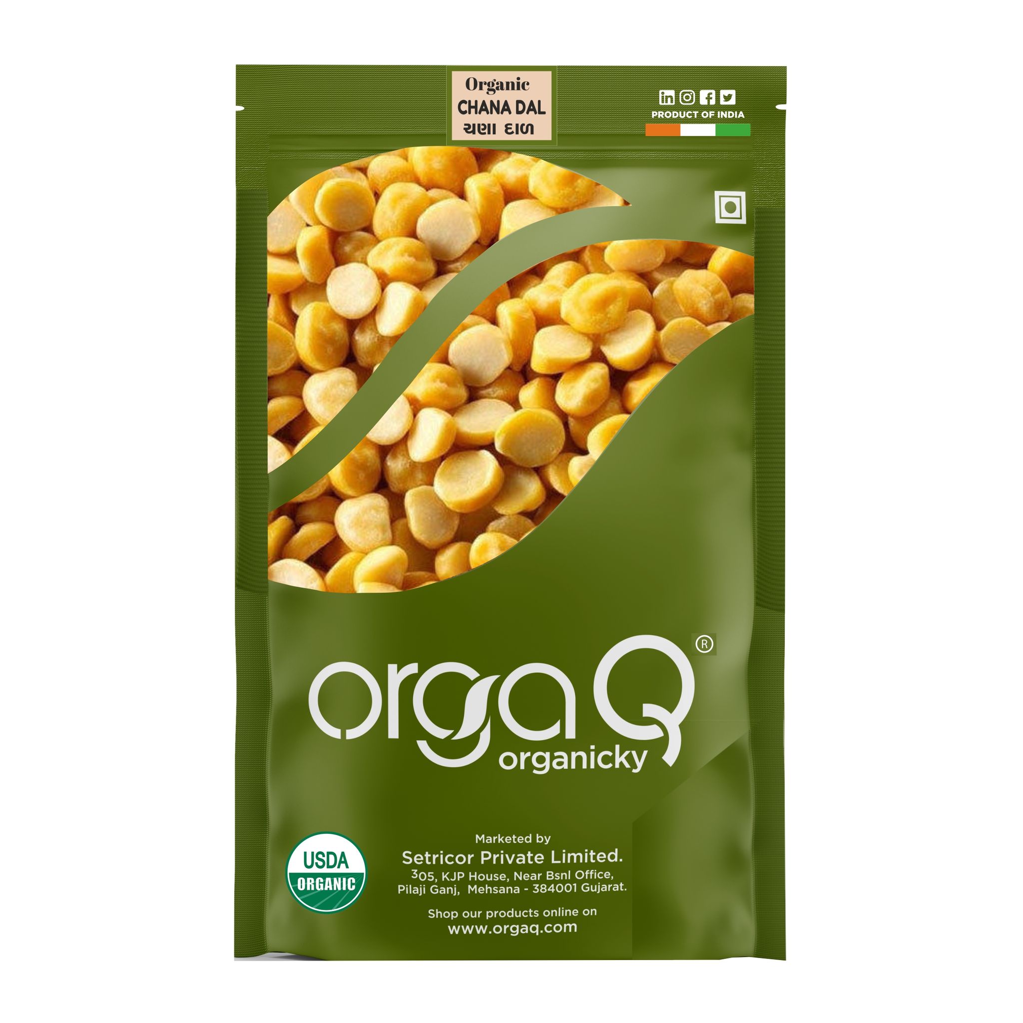 OrgaQ Organicky Organic Unpolished Yellow Chana Dal