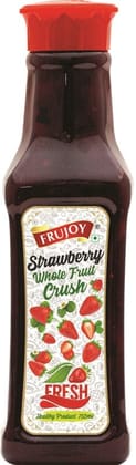 Frujoy Whole Strawberry Crush 750ml | High Fruit | For Fruit Mocktail | Cocktail | Milk Shake| Falooda | Baking Essentials