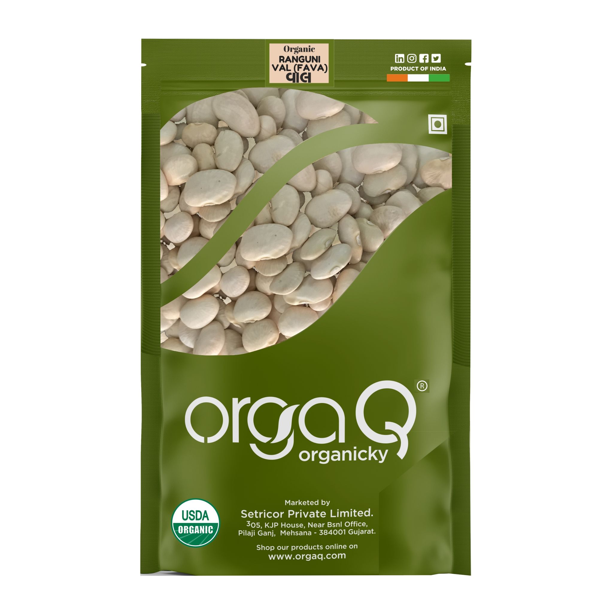 OrgaQ Organicky White Fava Beans (Val) | Indian cuisine