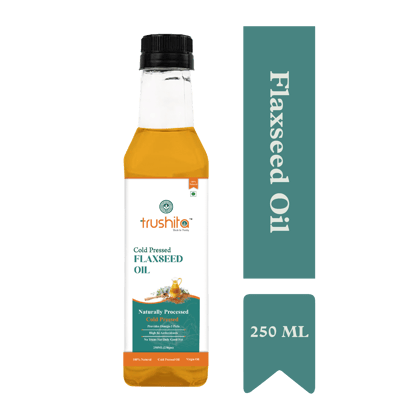 Trushita Cold Pressed Virgin Flaxseed Oil -250ml Pet Bottle | Alsi Ka Tel | Linseed oil | 100% NATURAL | Unrefined | No Chemical Edible Oil For sauteing, Salad Dressings,Health Care and Skin Care