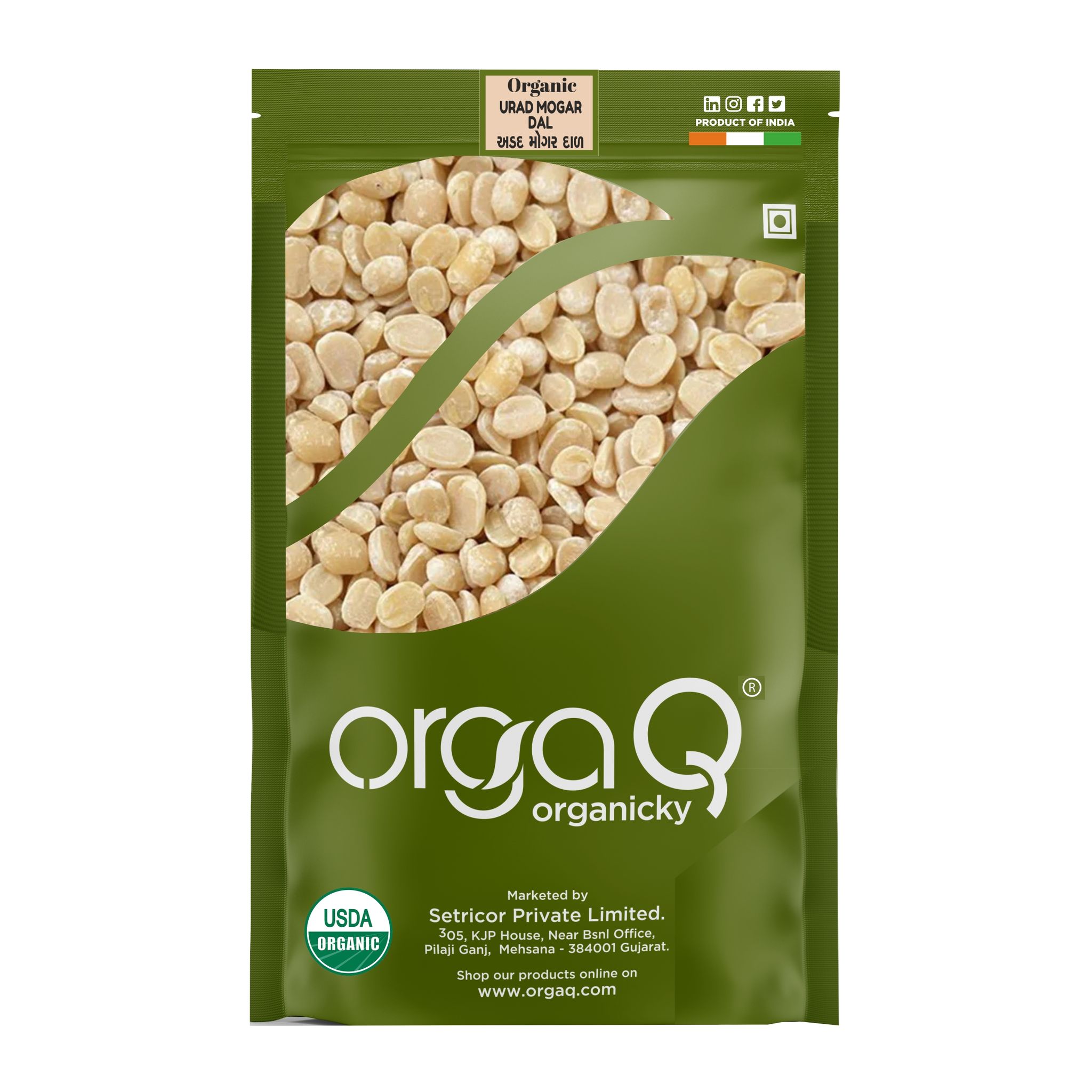 OrgaQ Organicky Organic Urad Dal Mogar Split