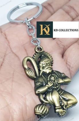 KD COLLECTIONS Bajrangbali Hanuman Keychain - Golden Color - Pack Of 1 Keychain