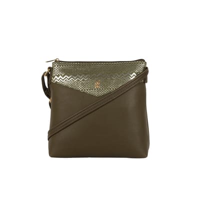 LXE ZELLA E ASHLYN MILITARY GREEN SATCHEL