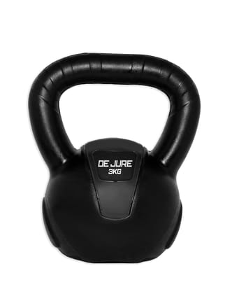 De Jure Fitness PVC Kettle Bell for Strength and Cardio Training, Full body exercises for Men & Women 3kg