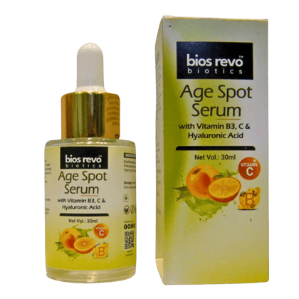 Bios Revo Biotics Age Spot Serum with Vitamin B3 & Vitamin C, Anti ageing, Minimize Wrinkles, Fine Lines, Face brightening and Tightening, All Skin Types, For Women & Men 30 ml