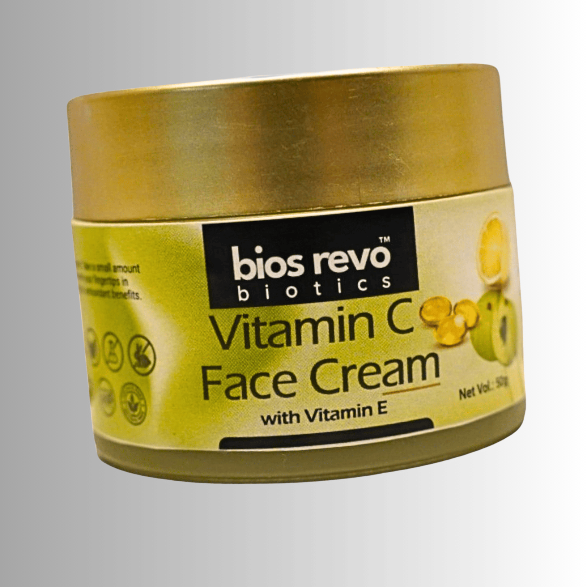 Bios Revo Biotics Vitamin C Face Cream, For Glowing Skin, Fades Pigmentation & Dark Spots, Reduces Skin Dullness, Oil Free & Lightweight,For Women & men, 50 g