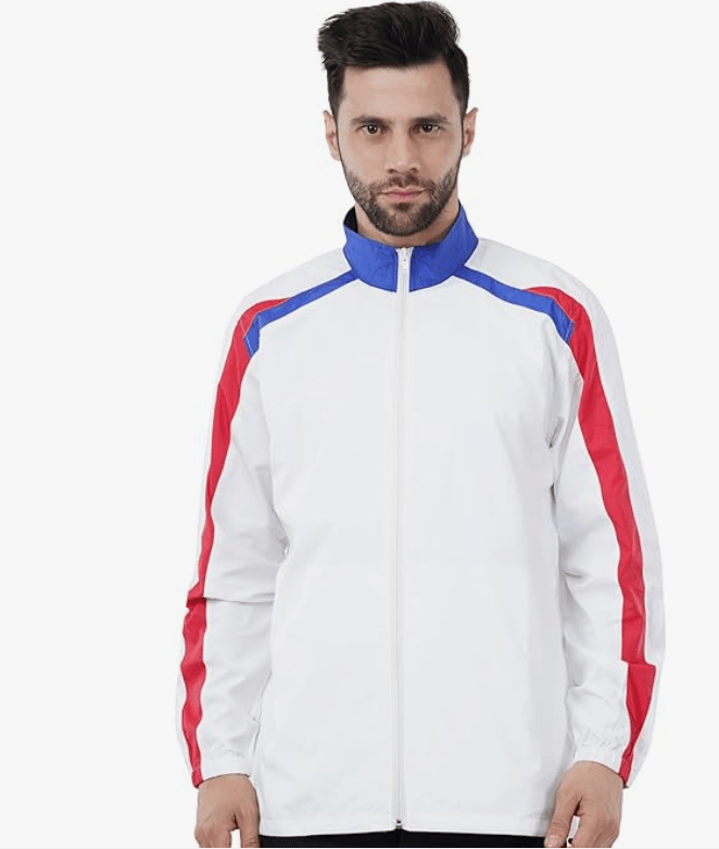 Just Junkies Polyester Men's Solid White Windbreaker Sunprotection Jacket for Bikers, Cycling, Trekking