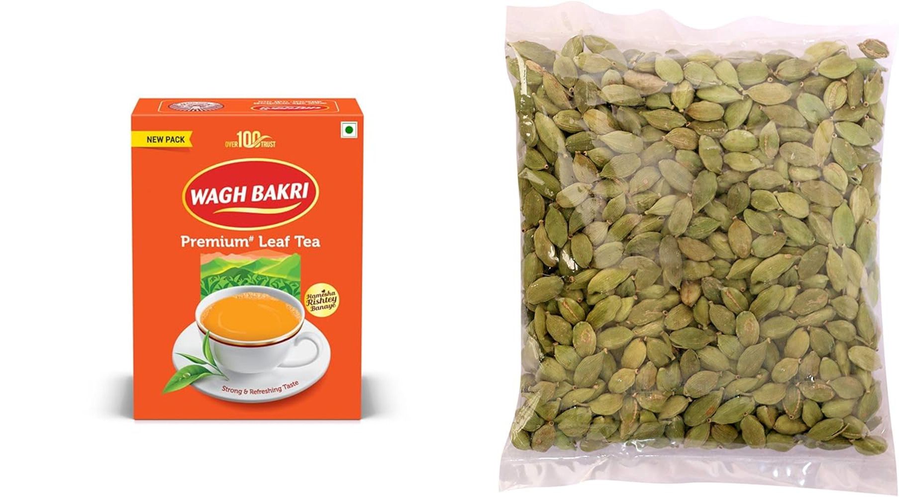 wagh Bakri | Leaf Tea carton Pack | 250 Gm Pack + Green Elaichi 25 Gm