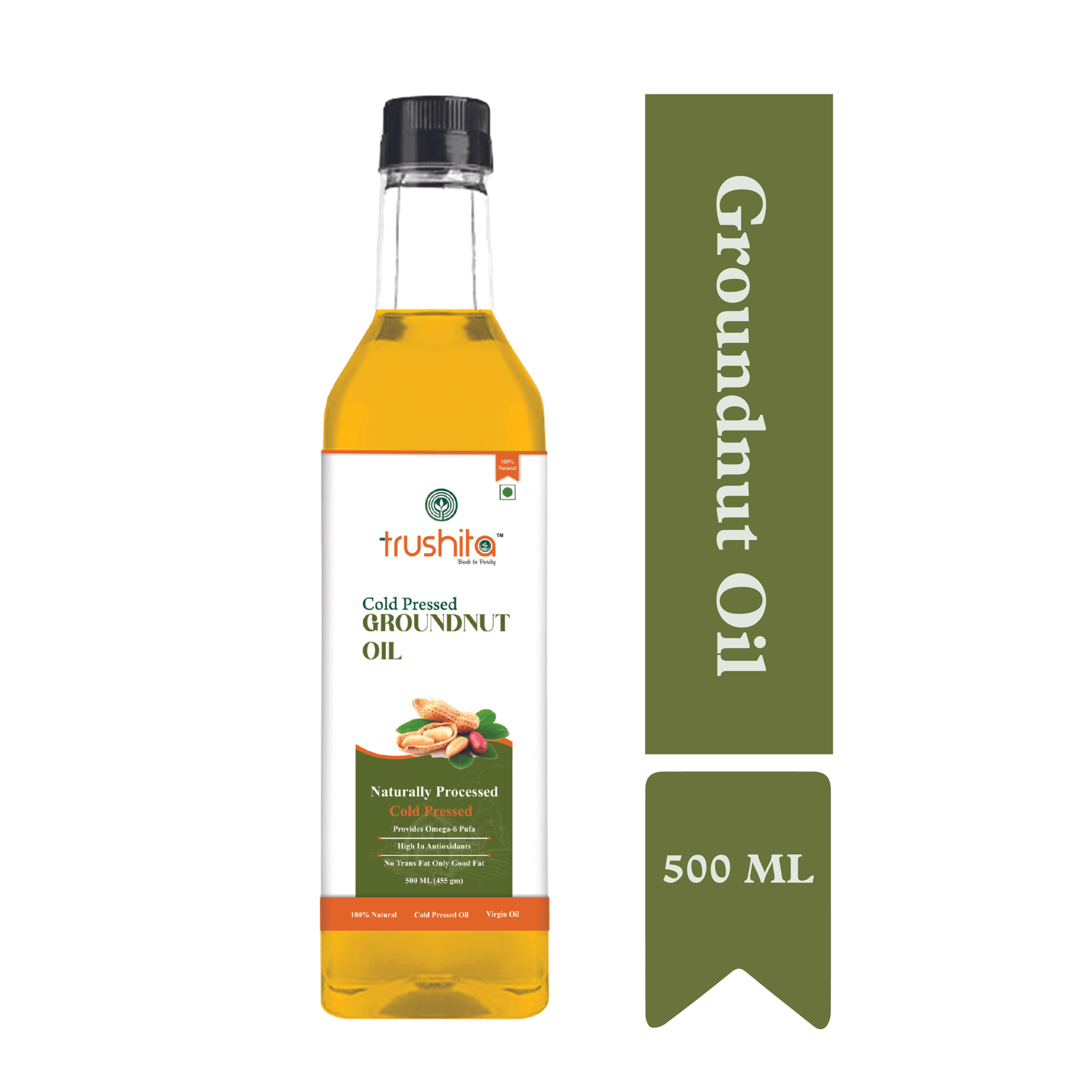 Trushita Cold Pressed Groundnut Oil - (500 ml) Natural Ghani G20 Peanut Oil