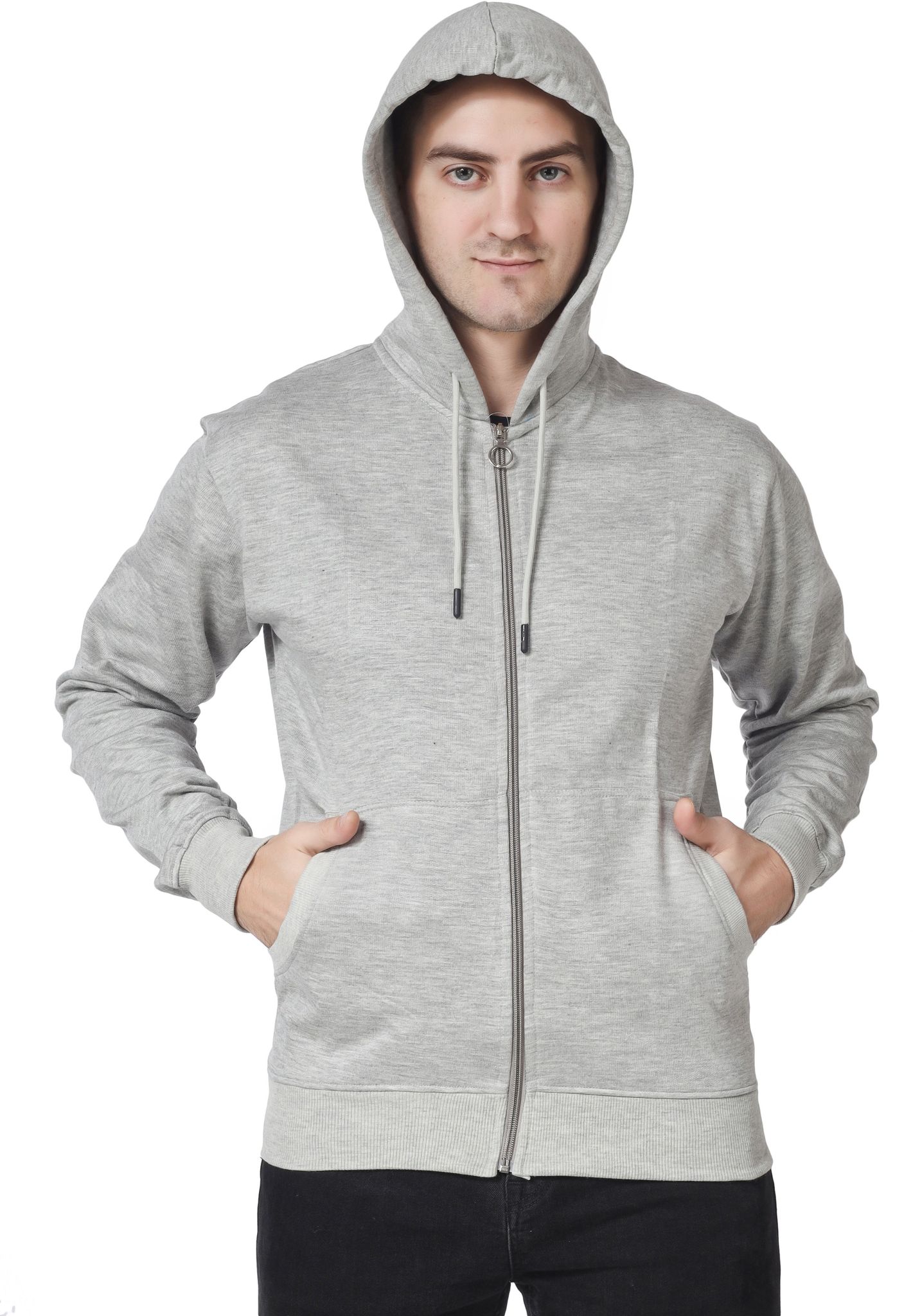 BlueFicus Hoodie for Mens with Cap and Zipper Hooded Sweatshirt Full Sleeves Double Pocket Winter Wear