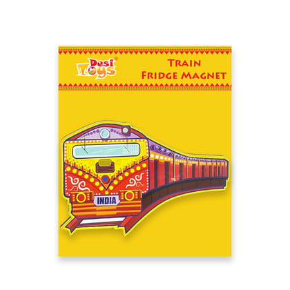 Desi Toys Train Fridge Magnet |Made in MDF|3 x 2 inches Size| Indian Inspired Design |Souvenir| Ideal for Gifting