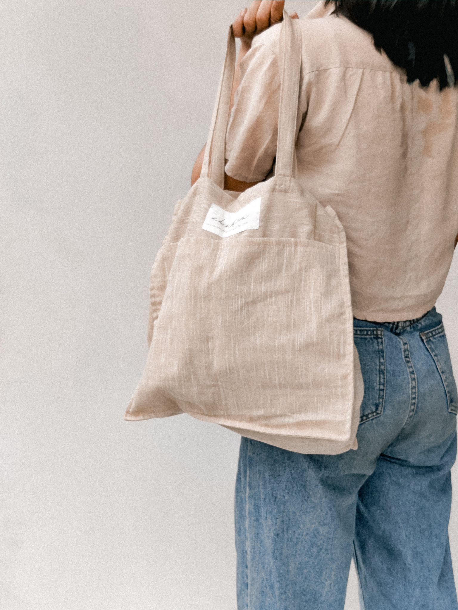 Premium Linen Tote Bags with pockets - Eco Friendly