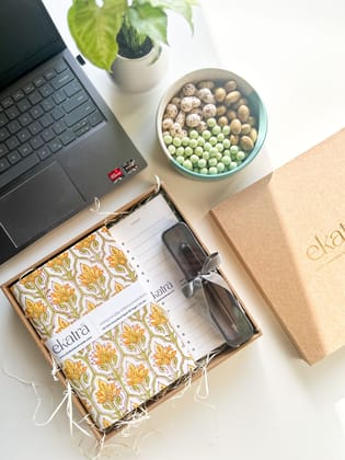 Sustainable Productivity Gift hamper by Ekatra - Yellow Floral