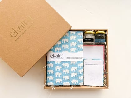 Sustainable Gratitude Hamper by Ekatra - Blue Elephant motif