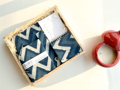 Stationery Loaded Gift hamper personalized by Ekatra Loaded Gift Box - Indigo Chevron