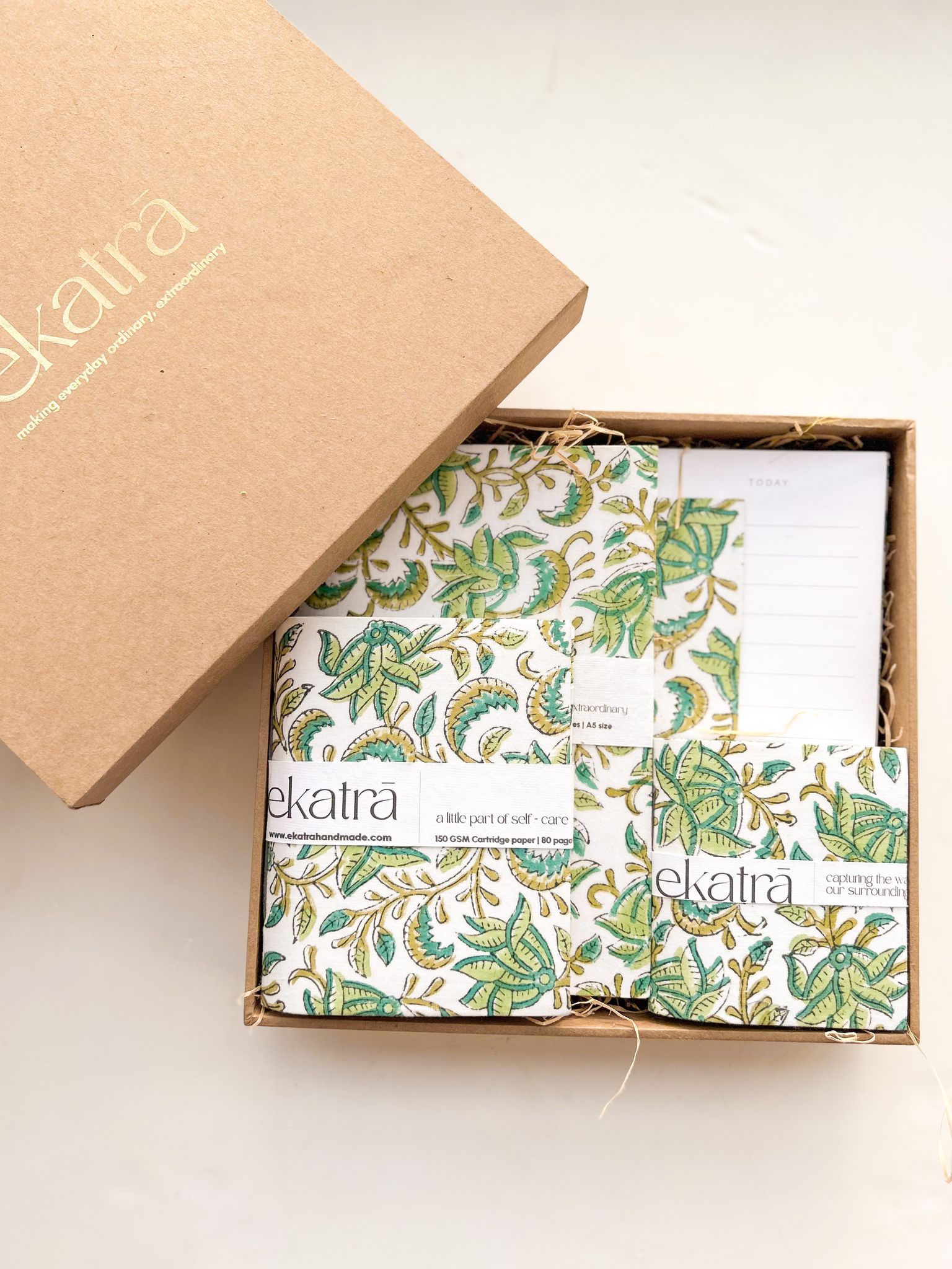 Stationery Loaded Gift hamper personalized by Ekatra - Green Floral