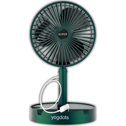 yogdots USB Powered foldable telescopic height adjustable Fan for travel, Home, kitchen, Temple and kids without battery