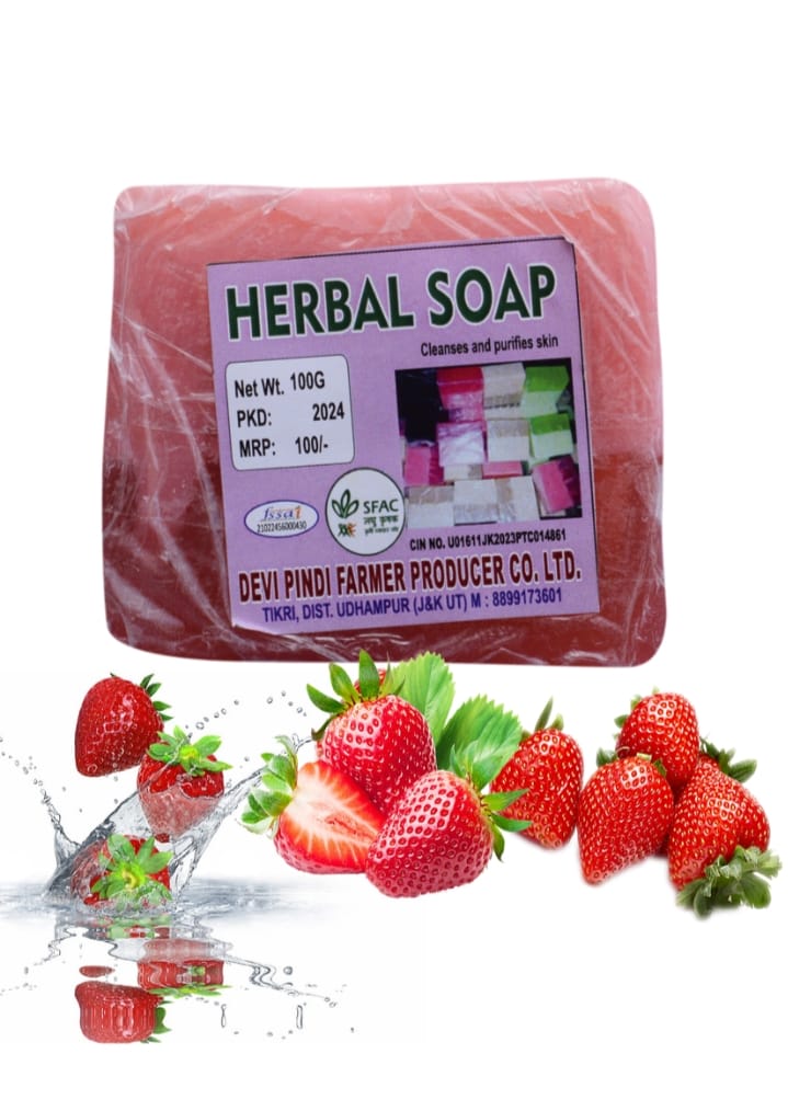 Herbal soap with Strawberry extracts