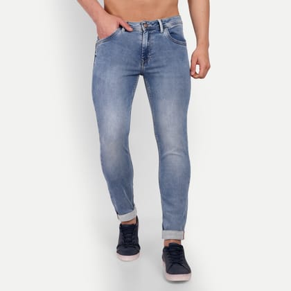 Meghz Men Slim Mid Rise Blue Jeans