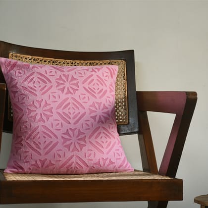 Pink Applique Cushion Cover