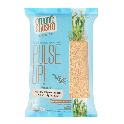 Organic Shastra Unpolished TurDal/Pigeon Pea/ArharDal/Pavuram B - High in Protein, Fiber-Rich Legume, Low in Fat & Cholesterol, Nutrient-Dense for Blood Sugar Control & Immunity, Versatile Ingredient - 1 KG