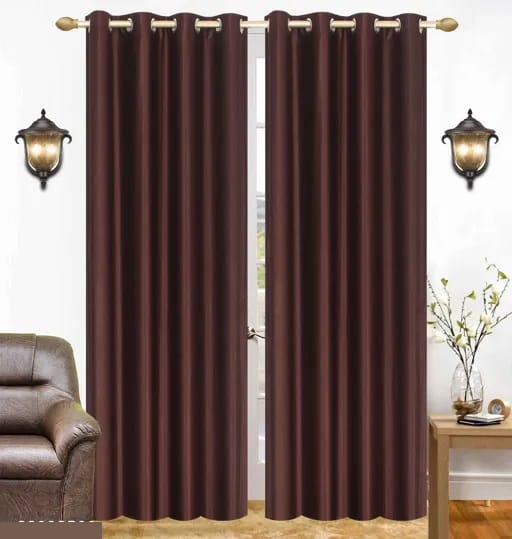 Door Curtain 7 Feet Pack of 2 Brown