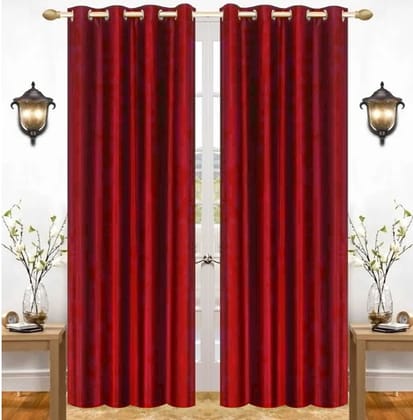 Door Curtain 7 Feet Pack of 2 Maroon