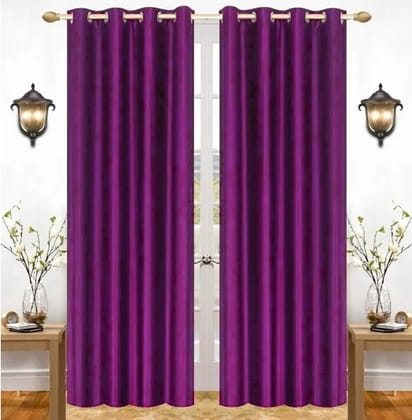 Door Curtain 7 Feet Pack of 2 Purple