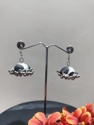 RitzyEra Black Handmade Ajrakh Jhumkas