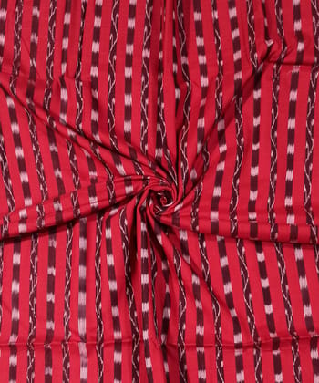 2.5m Red Nuapatna Handwoven Ikat Shirting Materials