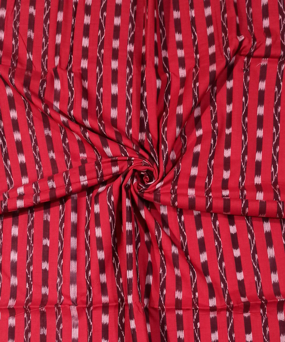 2.5m Red Nuapatna Handwoven Ikat Shirting Materials SFCSHI1060