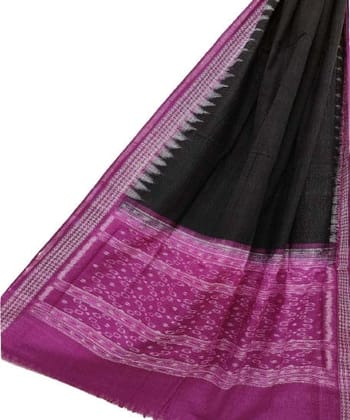 Black Pink Sambalpuri Handwoven Single Ikat Cotton Dupatta