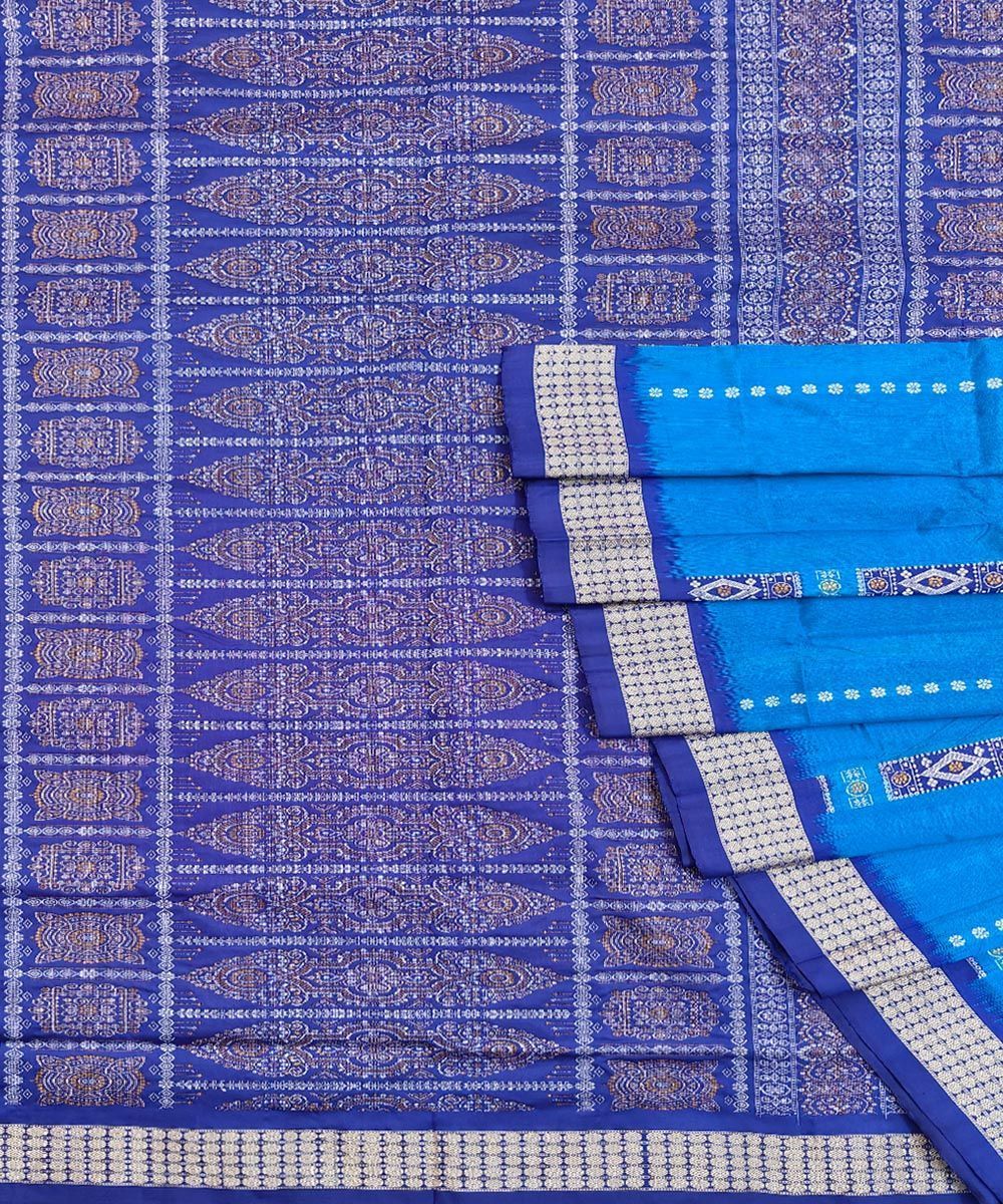 Copper Sulphate Handwoven Bomkei Mix Silk Saree