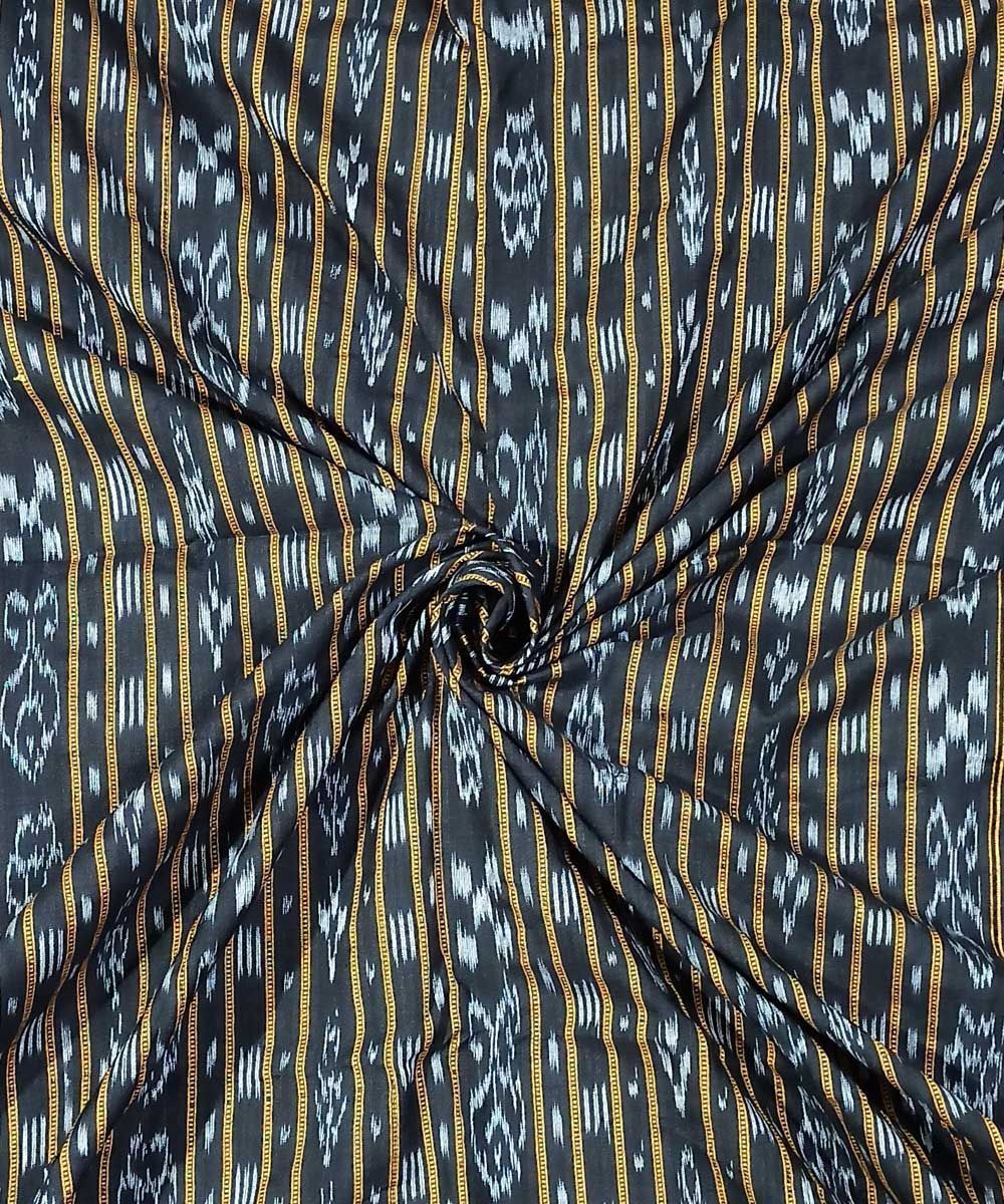 2.5m Black Nuapatna Handwoven Ikat Shirting Materials