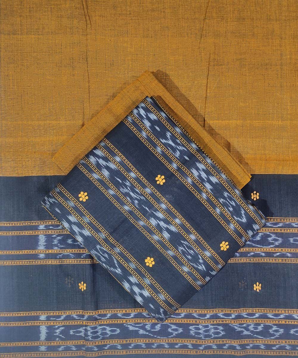 Black Yellow Nuapatna Handwoven Single Ikat Suit Set