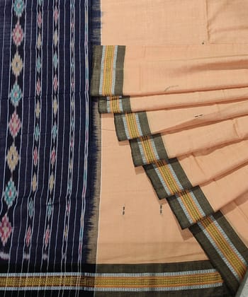 Beige Nuapatna Handwoven Cotton Saree