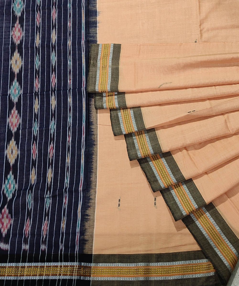 Beige Nuapatna Handwoven Cotton Saree SFCSAR0732