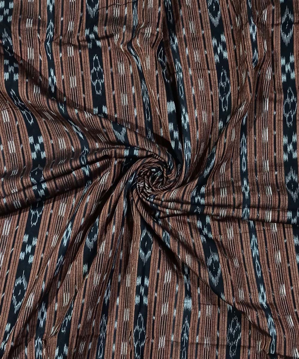 2.5m�Black Brown�Nuapatna Handwoven Ikat Shirting Materials