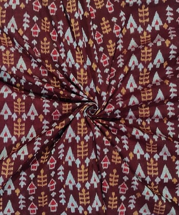 2.5m�Maroon�Sambalpuri Handwoven Single Ikat Shirting Materials