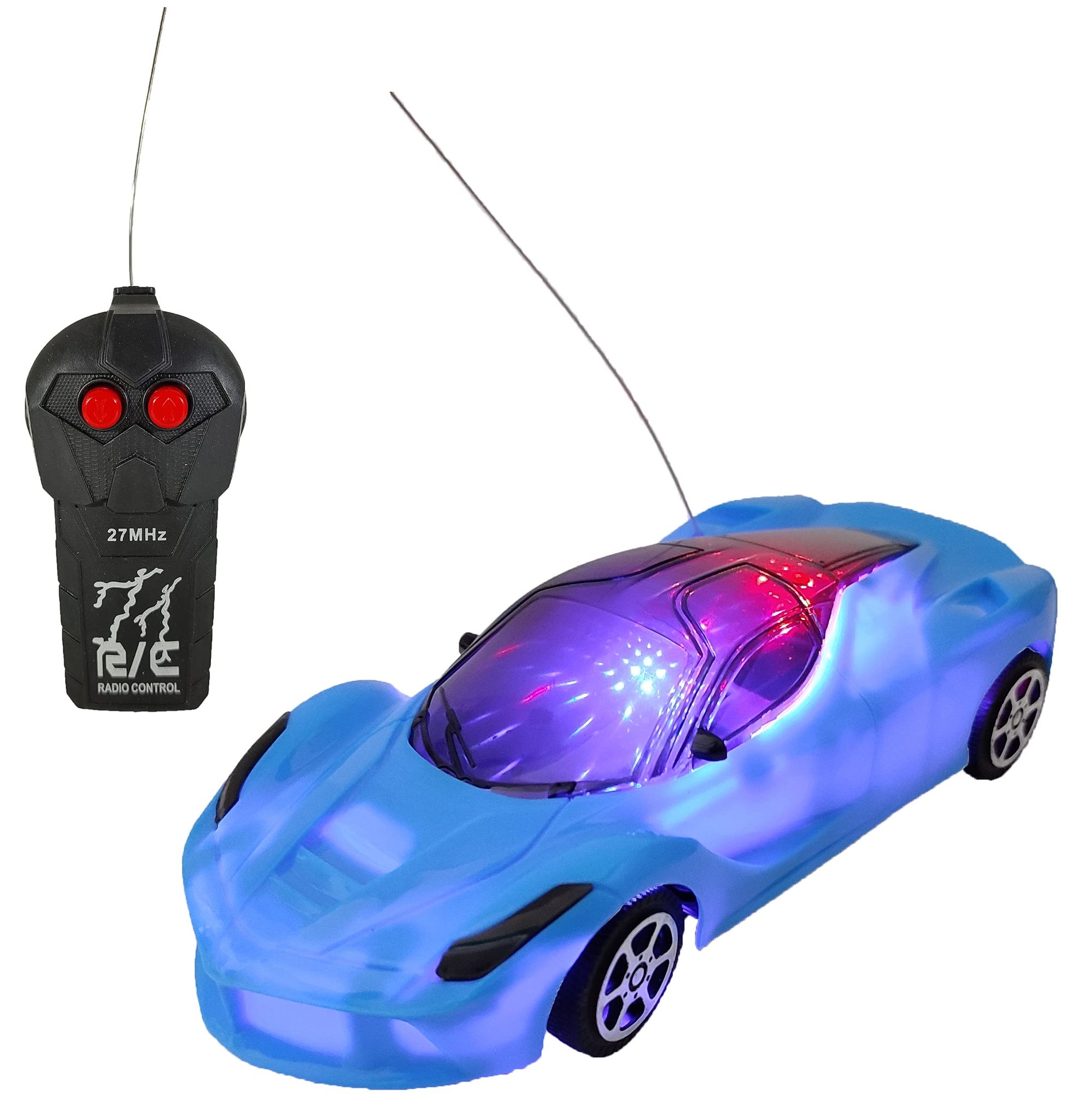 Humaira Plastic RC Modern 3D Light Remote Control Car, Multicolor Wireless 1:20 Scale Gift Toy for Kids Boys