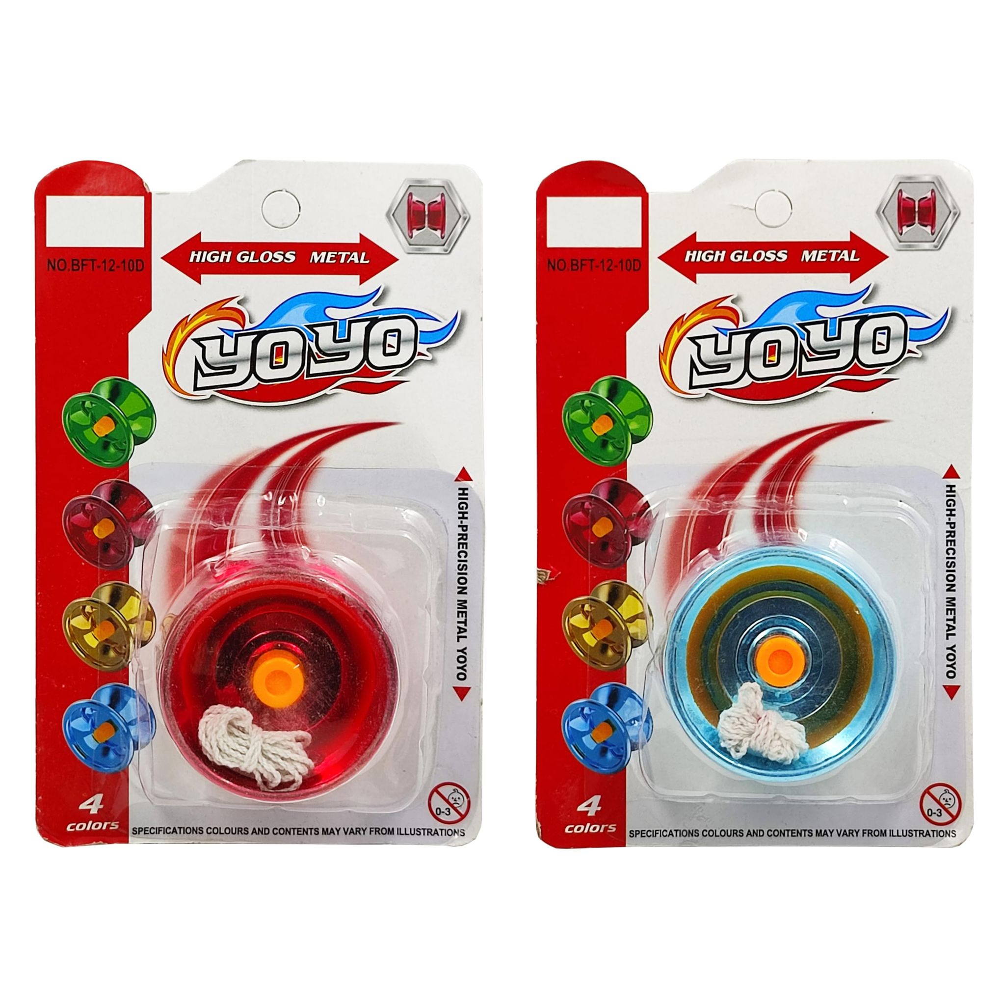 Humaira Metal Fine Gloss High Speed YoYo - Professional Grade Performance Yo-Yo for Experts and Beginners (Pack of 2)